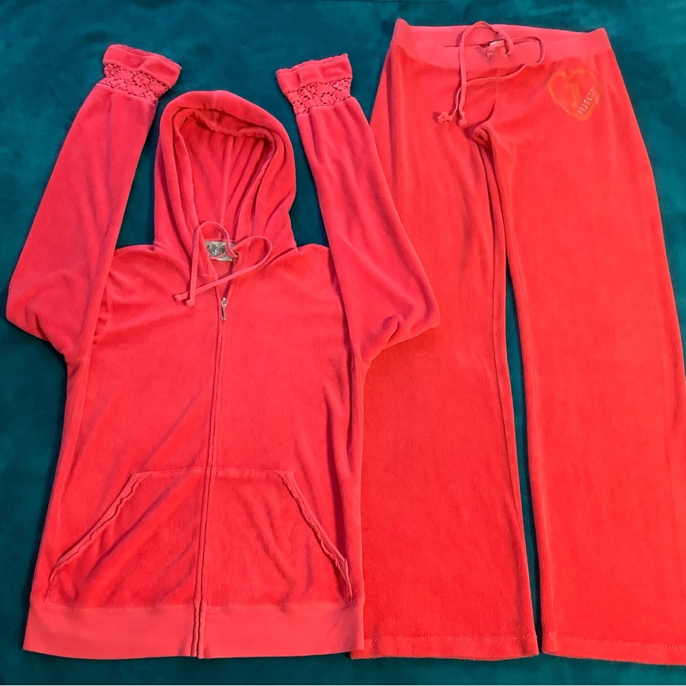 Juicy Couture Terry Pants 32 x 32 Zip Up Hoodie Tracksuit